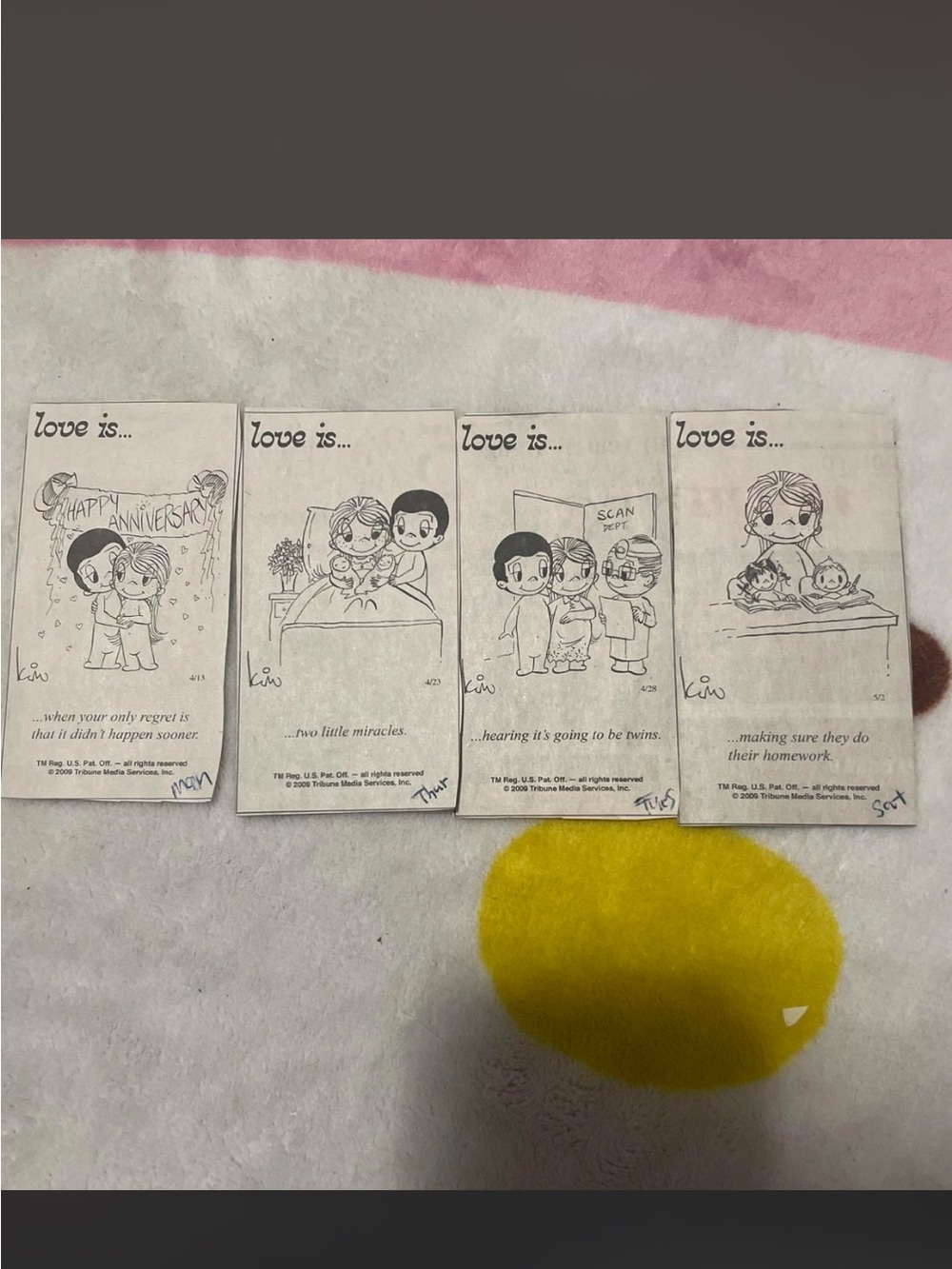 Love Is... Comic papers set of 4 by Kim